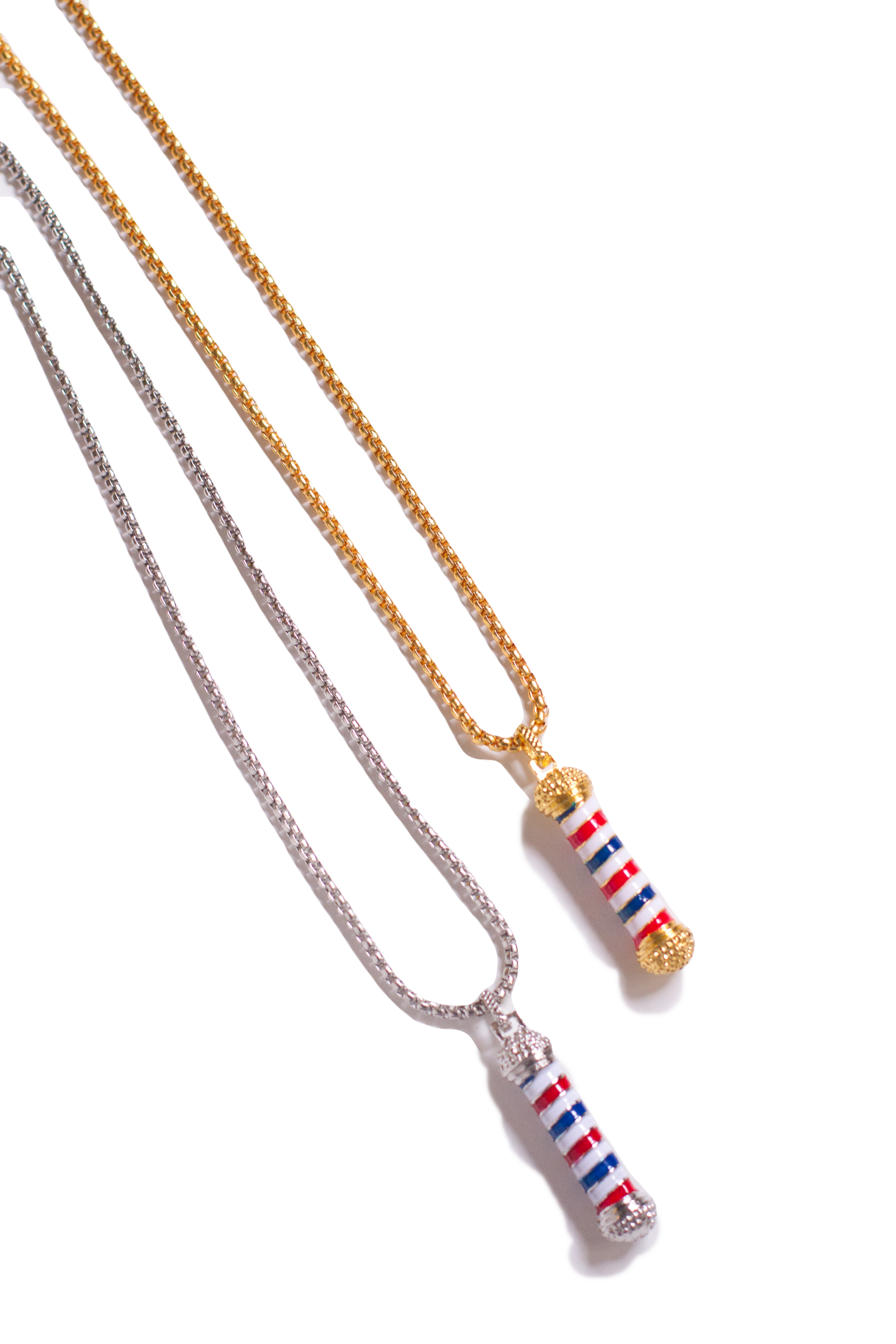 2 Barber pole necklaces image 0