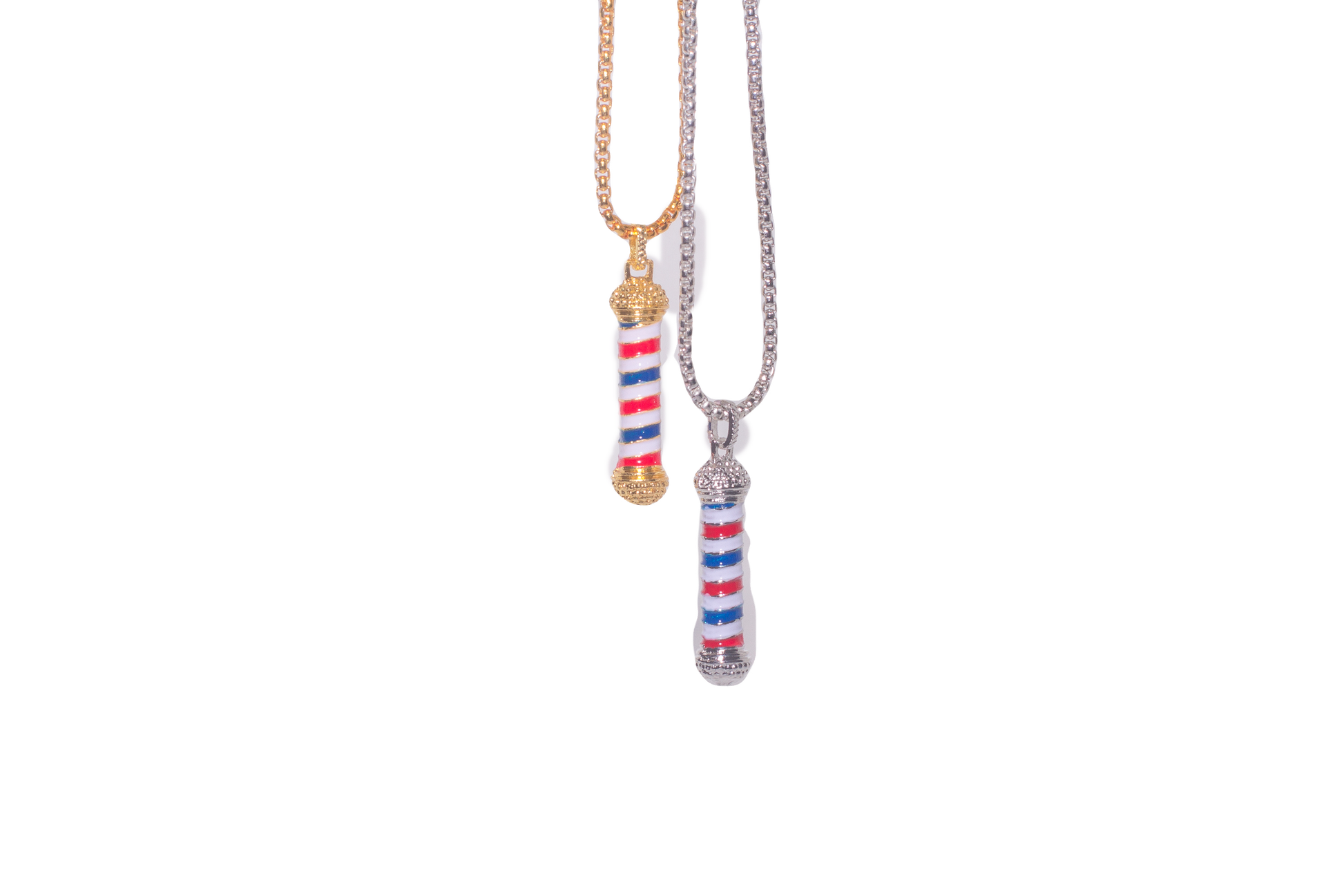 2 Barber pole necklaces image 1