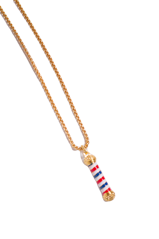 Rose gold plated Barber Pole necklace image 0